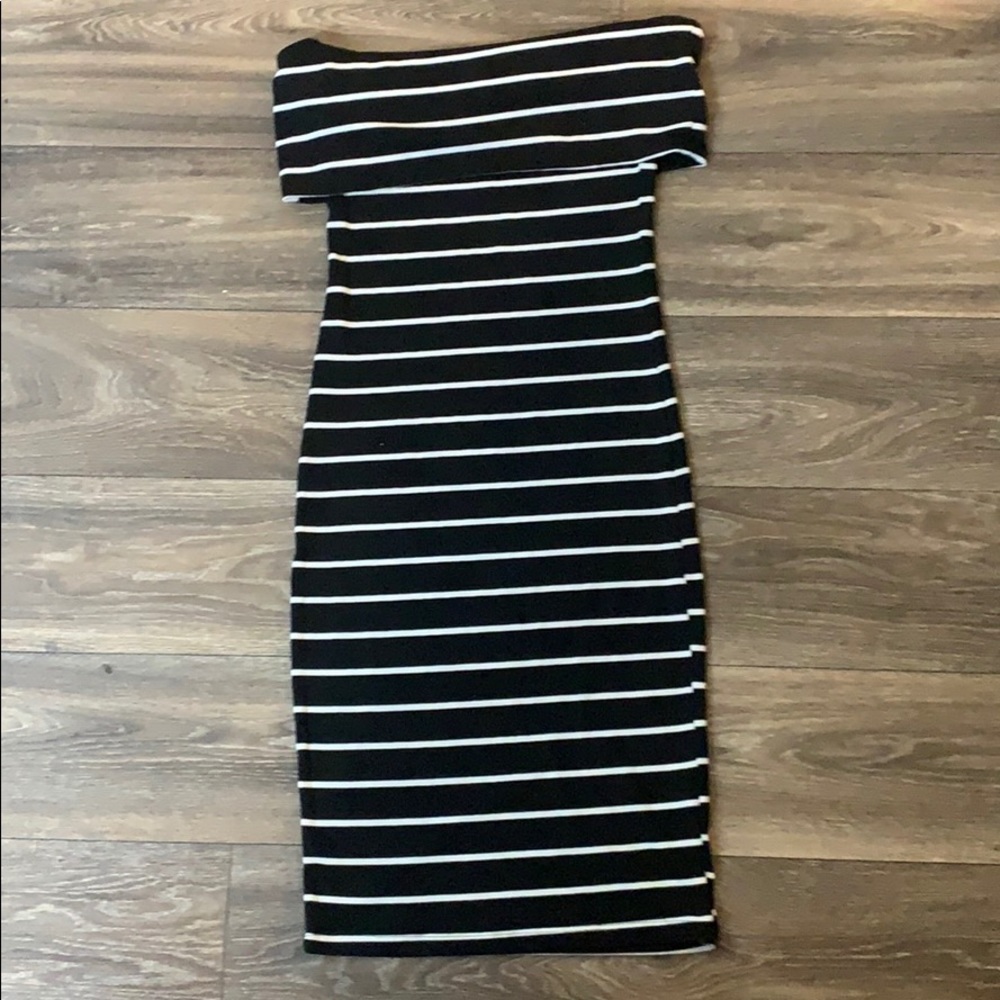Vici stripped black and white dress